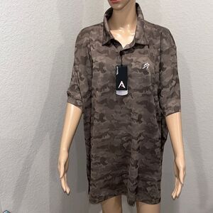 NWT-ANTIGUA  brown camouflaged shirt
